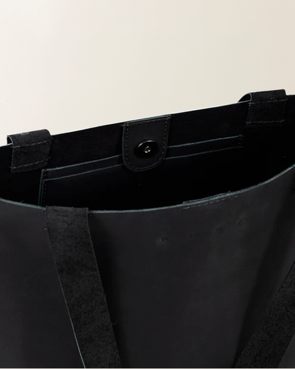 Tote Large Leather Black
