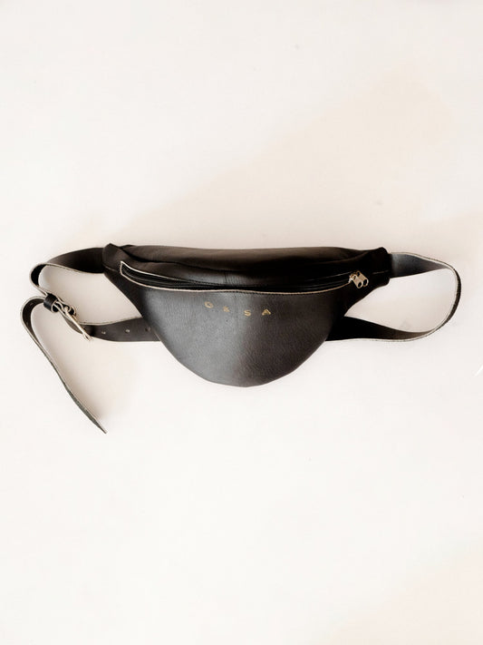 Fanny Pack Leather Black - Ossa Bags