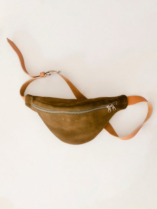 Fanny Pack Suede Oliva - Ossa Bags