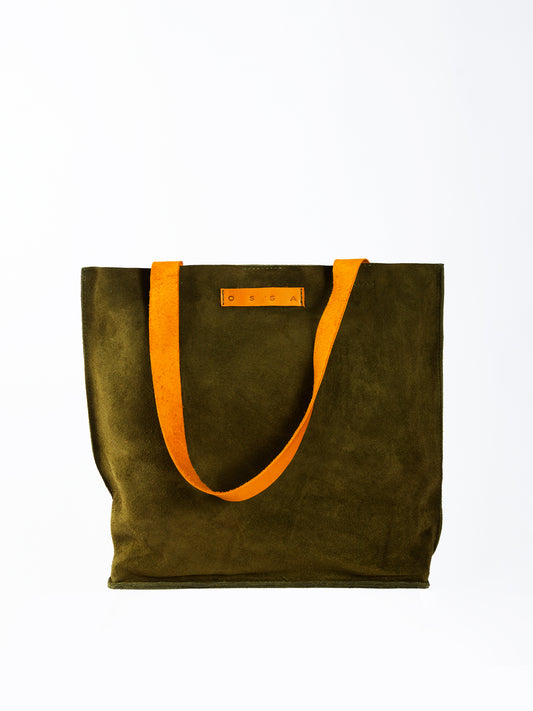 Tote Medium Suede Oliva