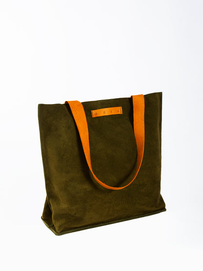 Tote Medium Suede Oliva