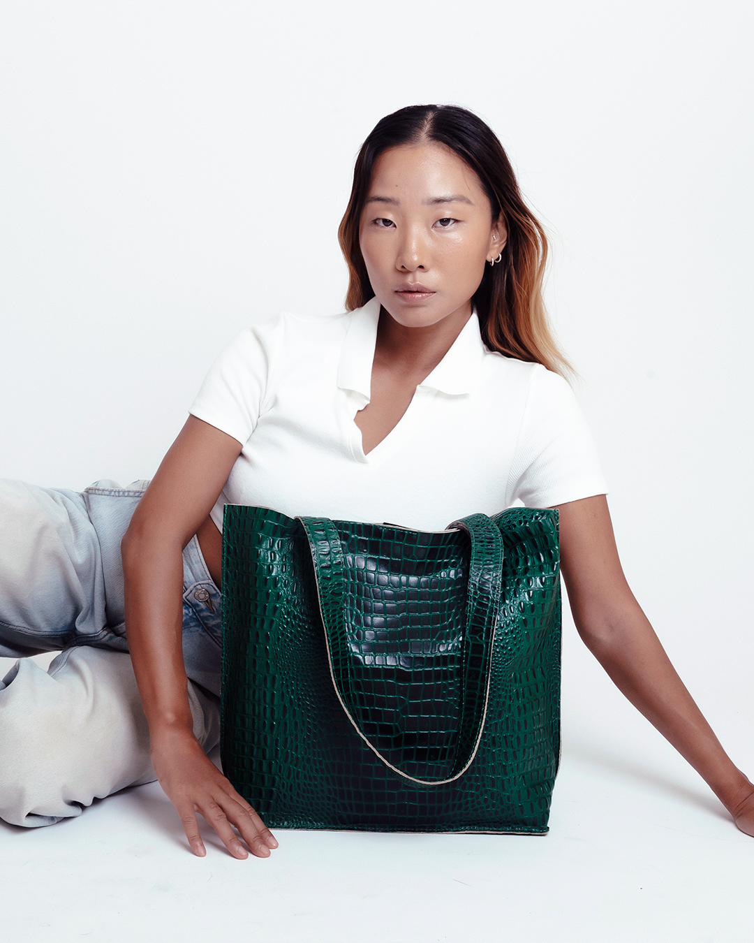 Tote Large Leather Crocodile