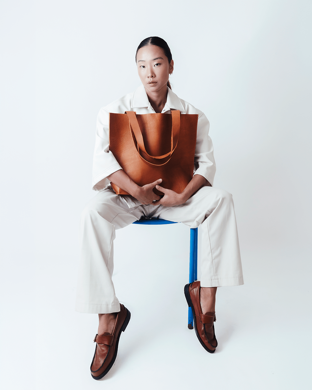 Tote Large Leather Cammel - Ossa Bags