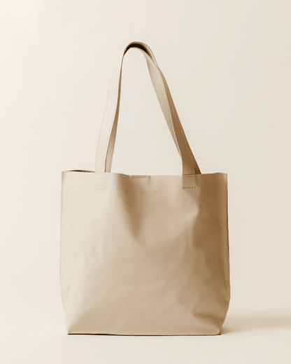 Tote Medium Leather White - Ossa Bags
