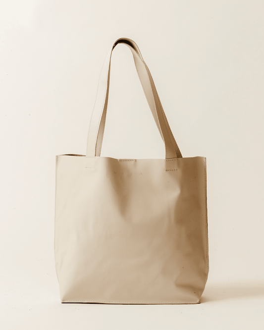 Tote Medium Leather White - Ossa Bags