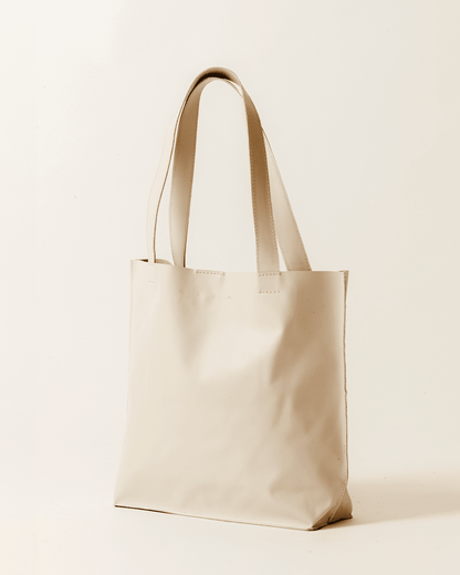Tote Medium Leather White - Ossa Bags